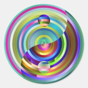 pegatinas de rainbow yin yang
