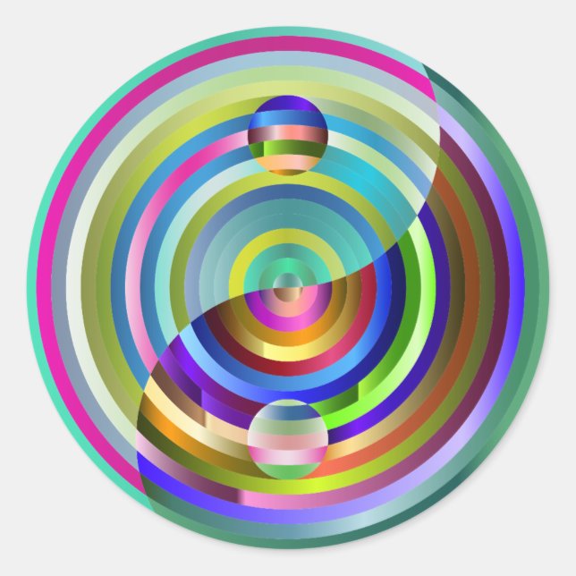 pegatinas de rainbow yin yang (Anverso)