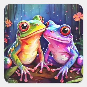 Pegatinas de ranas cutáneo coloridas