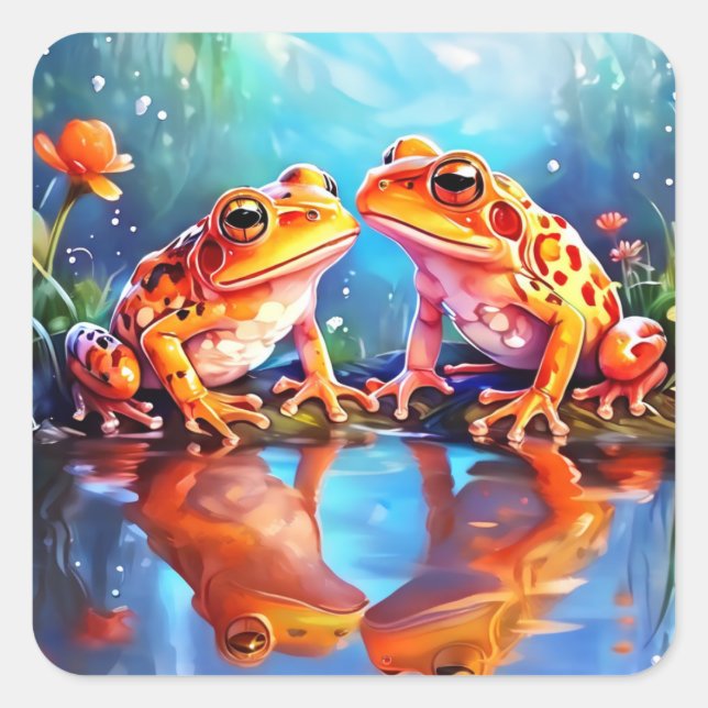 Pegatinas de ranas cutáneo Naranja (Anverso)
