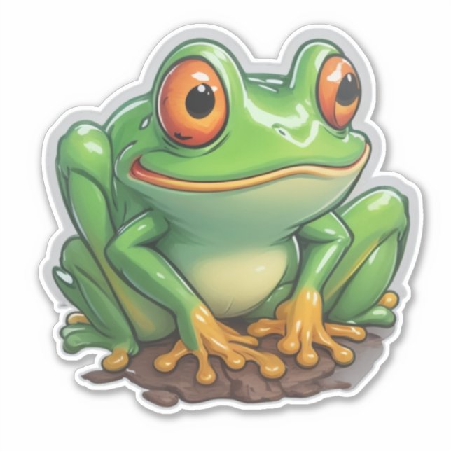 Pegatinas de ranas donde el arte encuentra anfibio (Anverso)