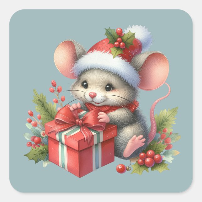 Pegatinas de ratón de Navidad (Anverso)