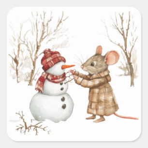 Pegatinas de ratón de Navidades hábiles