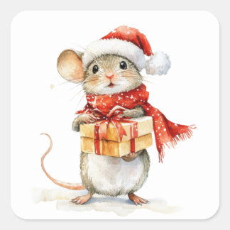 Pegatinas de ratón de Navidades hábiles