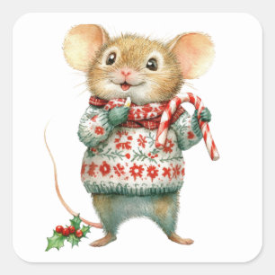 Pegatinas de ratón de Navidades hábiles