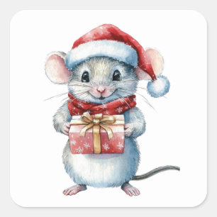 Pegatinas de ratón de Navidades hábiles
