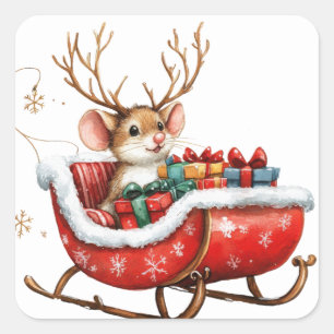 Pegatinas de ratón de Navidades hábiles