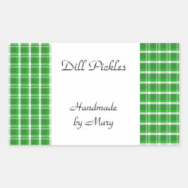 Pegatinas de receta personalizadas de cuadros verd