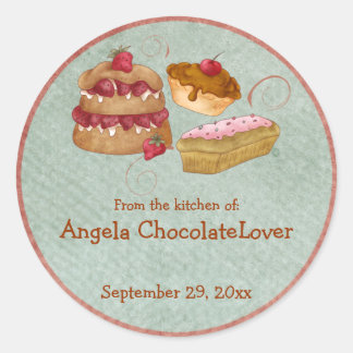 Pegatinas de recetas de dulces personalizados