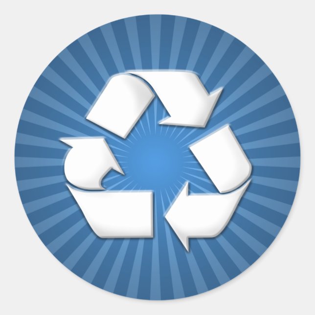 Pegatinas de reciclaje azul 001 (Anverso)