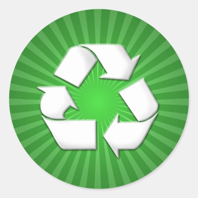 Pegatinas de reciclaje verde 001 (Anverso)