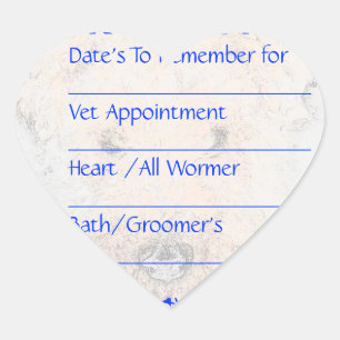 Pegatinas de recordatorio azul de perro