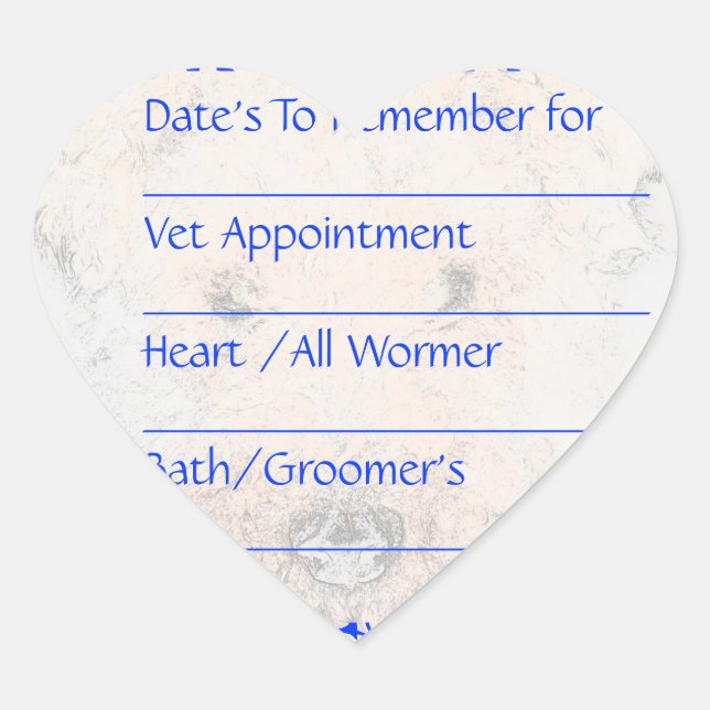 Pegatinas de recordatorio azul de perro (Anverso)