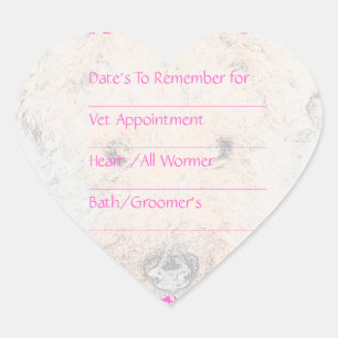 Pegatinas de recordatorio de perro rosado