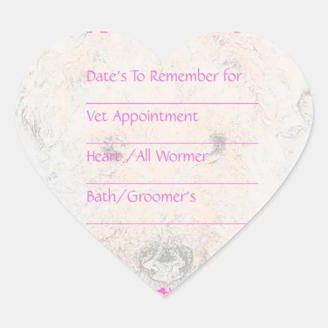 Pegatinas de recordatorio de perro rosado (Anverso)