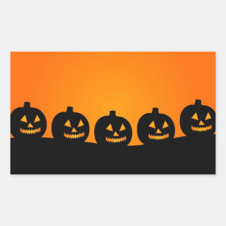 Pegatinas de Rectángulo de Calabaza Feliz
