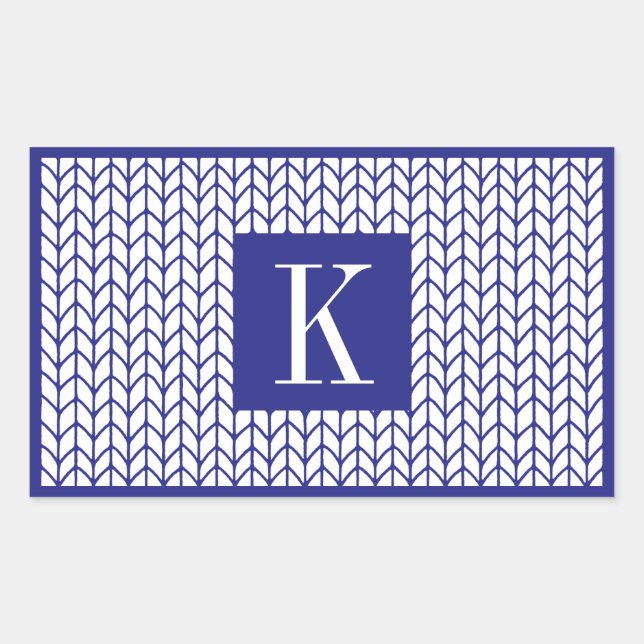 PEGATINAS de Rectángulo de KNIT de LÍNEA AZUL + In (Anverso)