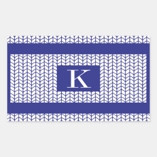 PEGATINAS de Rectángulo de KNIT de LÍNEA AZUL + In