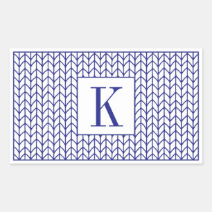 PEGATINAS de Rectángulo de KNIT de LÍNEA AZUL + In