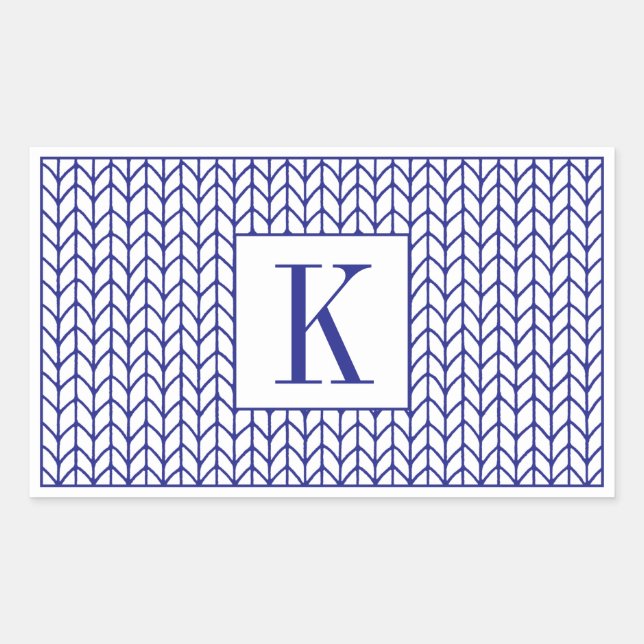 PEGATINAS de Rectángulo de KNIT de LÍNEA AZUL + In (Anverso)