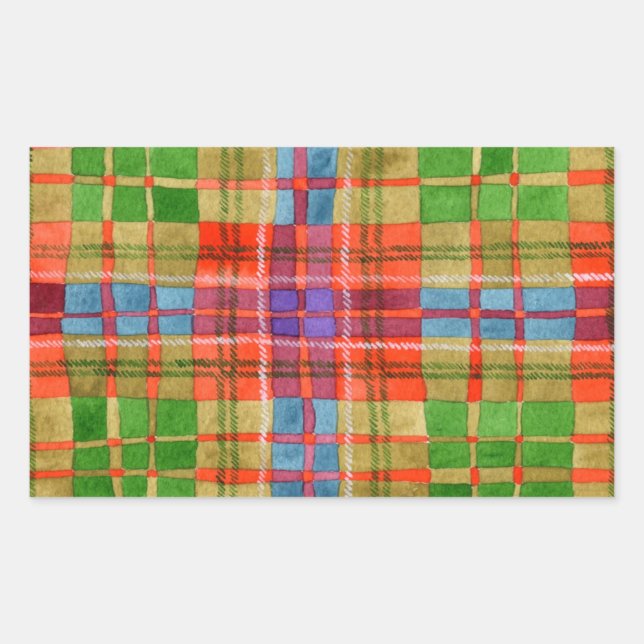 PEGATINAS de Rectángulo MAC RAE TARTAN (Anverso)