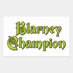 Pegatinas de rectángulos blancos de Blarney Champi