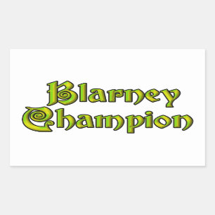 Pegatinas de rectángulos blancos de Blarney Champi