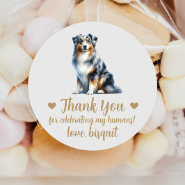 Pegatinas de recuerdo de boda para perro pastor au