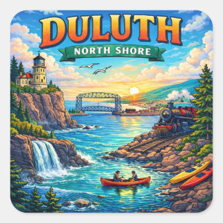 Pegatinas de recuerdo de la costa norte de Duluth