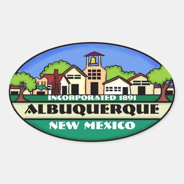 Pegatinas de recuerdos de Nueva México en Albuquer (Anverso)