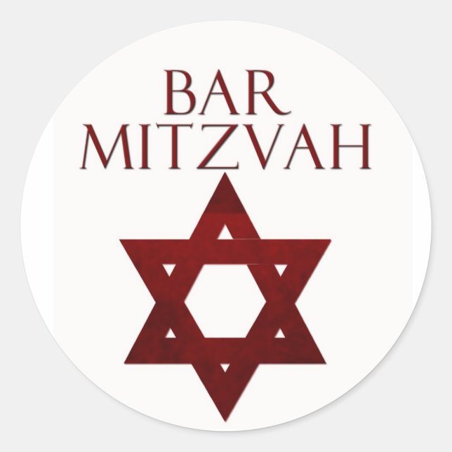 Pegatinas de Red Bar Mitzvah (Anverso)