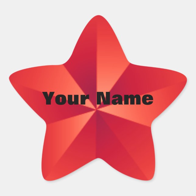 Pegatinas de Red Star Metalic Look Personalizado (Anverso)