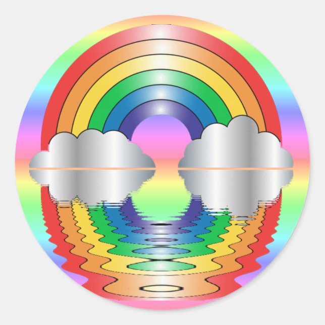 Pegatinas de reflexión sobre el arcoiris y las nub (Anverso)