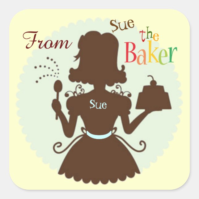 Pegatinas de regalo de Baker personalizados (Anverso)