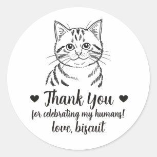 Pegatinas de regalo de boda de gato atigrado perso