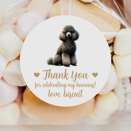 Pegatinas de regalo de boda de perro caniche perso