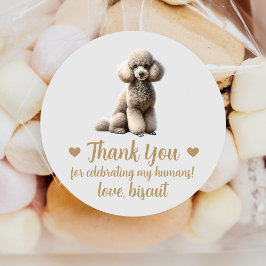 Pegatinas de regalo de boda de perro caniche perso