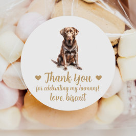 Pegatinas de regalo de boda de perro de Labrador d