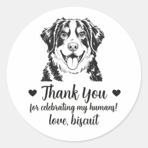 Pegatinas de regalo de boda de perro de montaña be