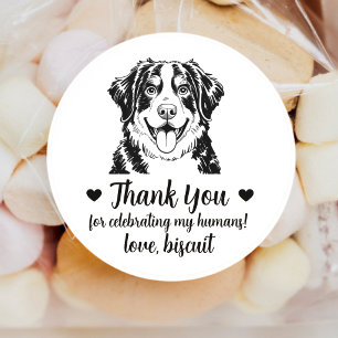 Pegatinas de regalo de boda de perro de montaña be