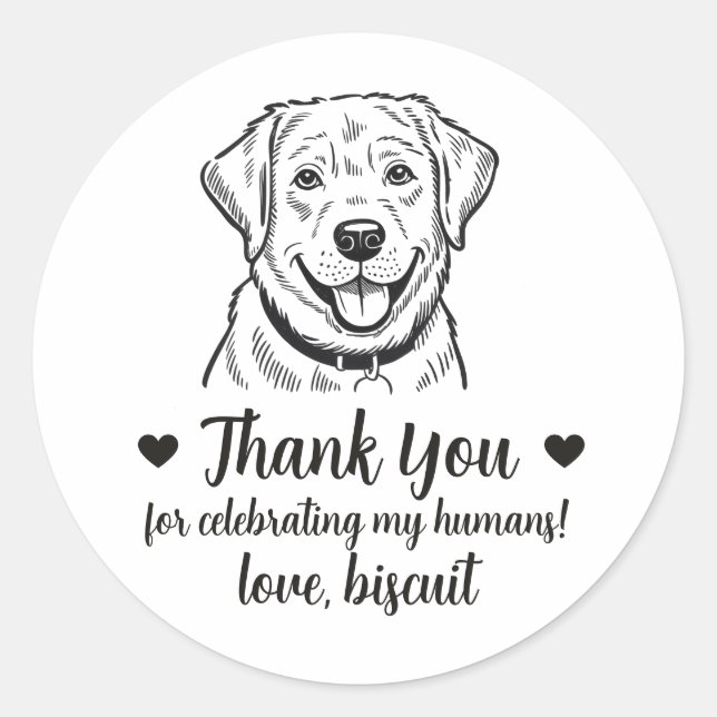 Pegatinas de regalo de boda de perro Labrador Retr (Anverso)
