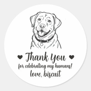 Pegatinas de regalo de boda de perro Labrador Retr