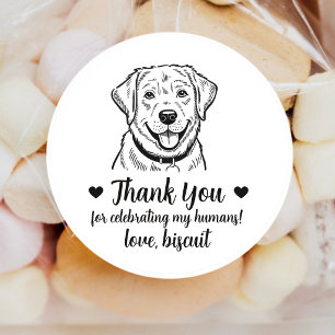 Pegatinas de regalo de boda de perro Labrador Retr
