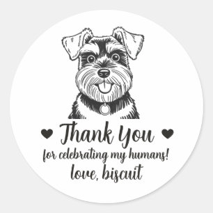 Pegatinas de regalo de boda de perro Schnauzer per