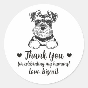 Pegatinas de regalo de boda de perro Schnauzer per