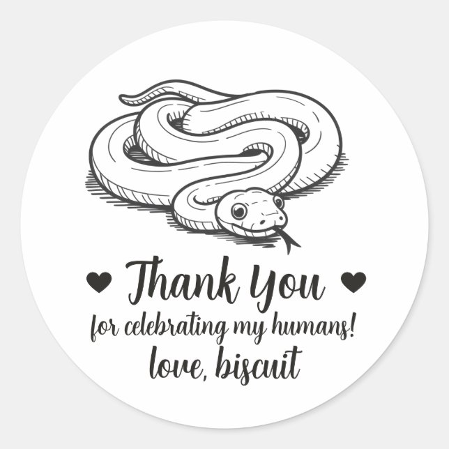 Pegatinas de regalo de boda de serpiente mascota p (Anverso)