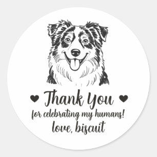 Pegatinas de regalo de boda para perro Pastor Aust