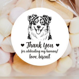 Pegatinas de regalo de boda para perro Pastor Aust