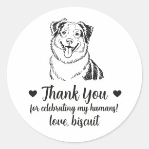 Pegatinas de regalo de boda para perro Pastor Aust