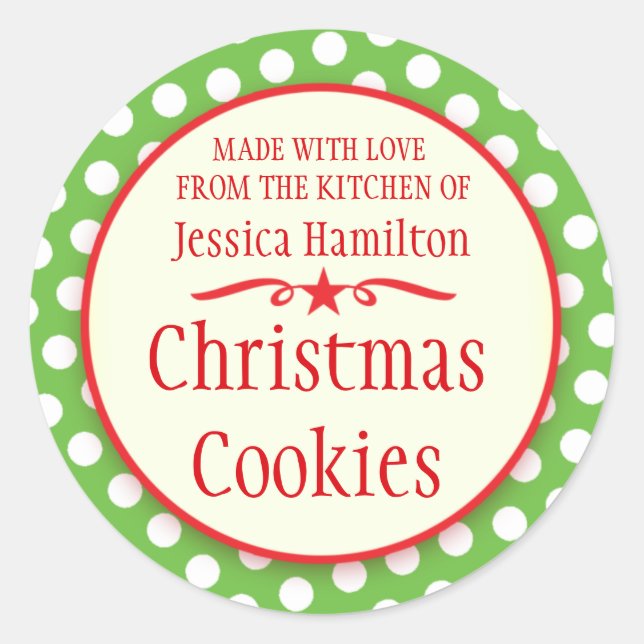 Pegatinas de regalo de canje de galletas de polka  (Anverso)